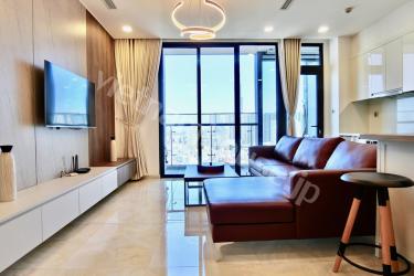 Red sofa brings lucky to Vinhomes apartment