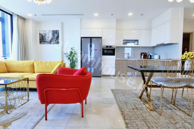 Panoramic view of Saigon river and Landmark 81