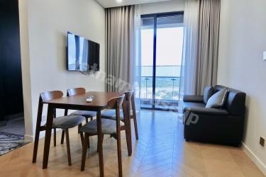 A simple two-bedroom apartment with a delightful river view