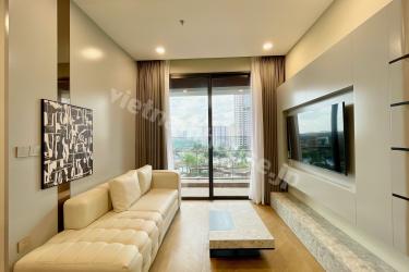 A refined living space in elegant beige