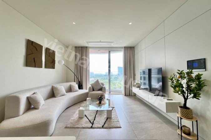 3-bedroom apartment with neutral tones and perfect minimalist functionality at Zeit River