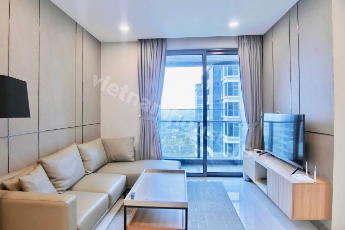 A high-floor 1-bedroom apartment with a refreshing and gentle atmosphere