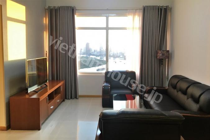 Luxurious black coach inside apartment near Saigon river