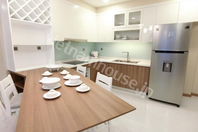 Three-bedroom apartment with nice wooden floor in District Binh Thanh