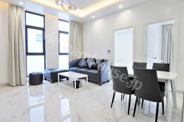 Black and white interior of great serviced apartment