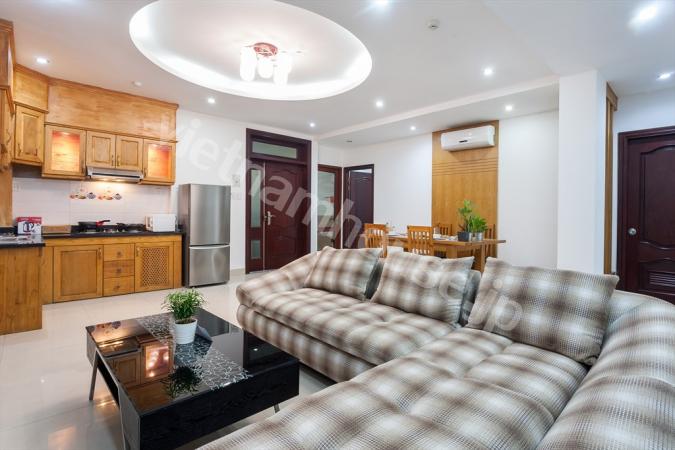 Large space of three bedrooms serviced apartment in Thao Dien