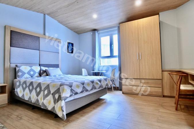 Timber floor throughout studio apartment