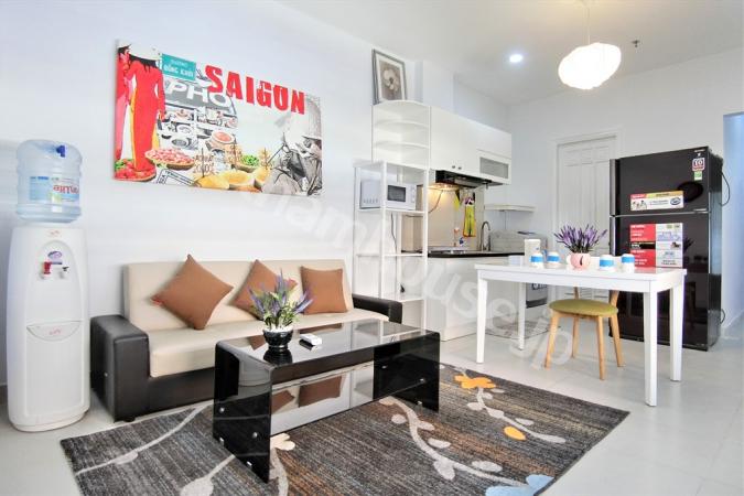 Green balcony in nice serviced apartment, Binh Thanh District.