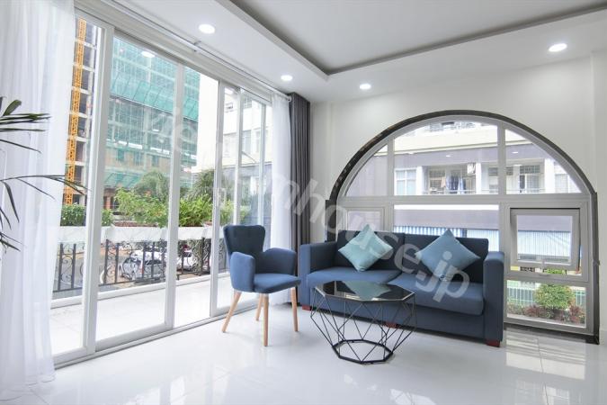 Apartment with big balcony from living room to bedroom 