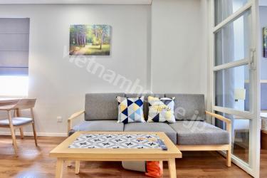 Charming 1-Bedroom Serviced Apartment with Modern Western and Japanese-inspired Design.